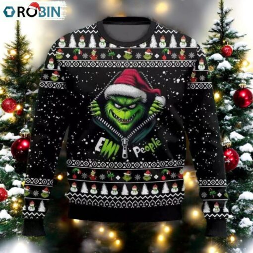 BG Grinch Santa Scary Ew People Ugly Christmas Sweater