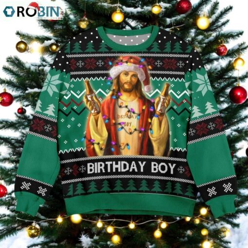 Birthday Boy Jesus Ugly Christmas Sweater Unisex