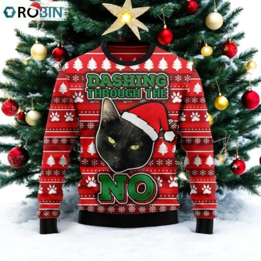 Black Cat Ugly Christmas Sweater