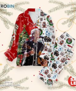 Bob Seger Merry Christmas Button Down Pajamas Set
