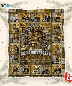 Boston Bruins 100th Anniversary 1925 2025 Fleece Blanket
