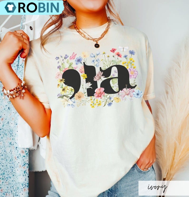 Botanical Comma La TShirt, Patriotic Cottagecore Shirt