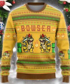 Bowser Super Mario Ugly Sweater, Great Gift for Christmas Gamer Friends
