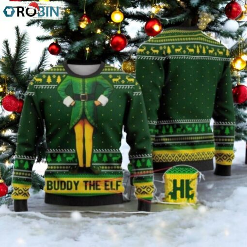 Buddy The Elf Christmas Ugly Sweater, Xmas Classic Movie 90s Sweater