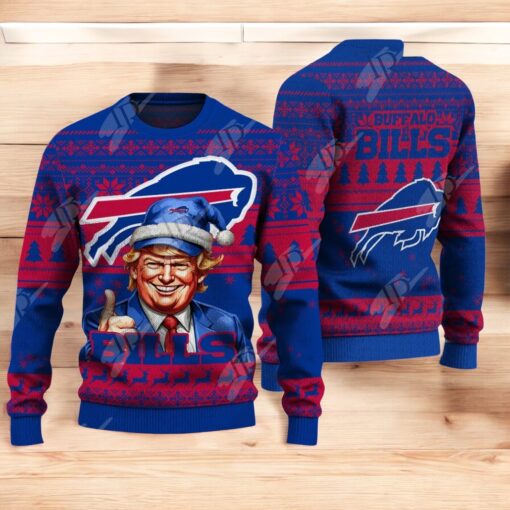 Buffalo Bills Christmas Donald Trump Knitted Sweater