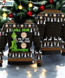 Busch Latte Grinch Will Drink Everywhere Ugly Sweater