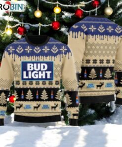 Chevron Pattern Bud Light Christmas Ugly Sweater
