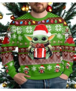Christmas Baby Yoda And Santa Hat Ugly Sweater, Magic Kingdom Holiday Sweater, Disney Trip Christmas Sweatshirt, Star Wars Fan Gift