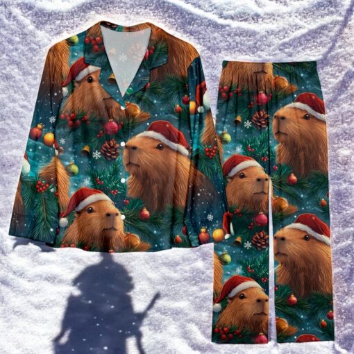 Christmas Capybara Family Pajamas Set