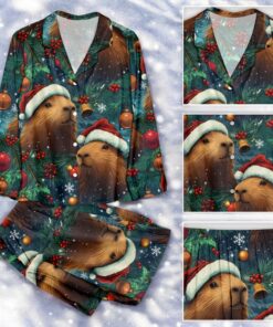 Christmas Capybara Family Pajamas Set