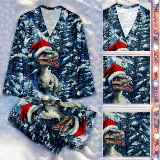 Christmas Cedar Jurassic Dinosaur Family Pajamas Set