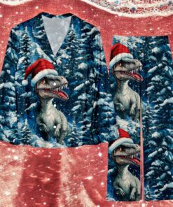 Christmas Cedar Jurassic Dinosaur Family Pajamas Set