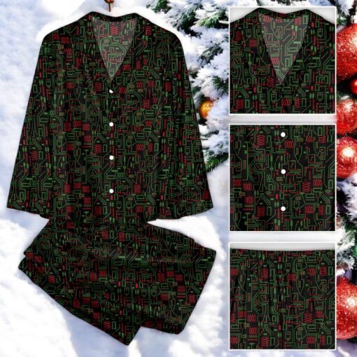 Christmas Circuit Board Family Pajamas Set