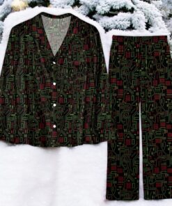 Christmas Circuit Board Family Pajamas Set