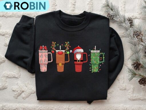 Christmas Coffee Sweatshirt, Coffee Lover Gift, Long Sleeve Cotton, Hoodie