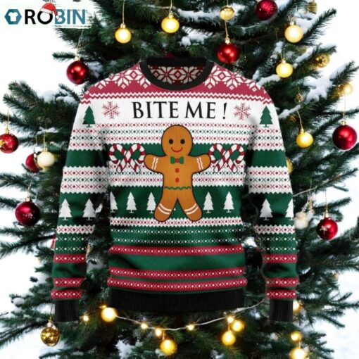 Christmas Cookies Bite Me   Ugly Christmas Sweater