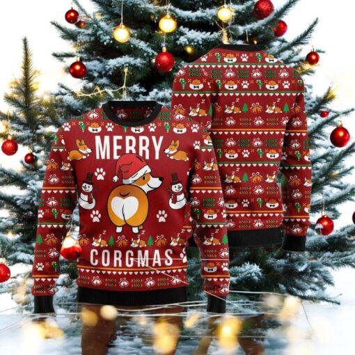 Christmas Corgi Ugly Sweater, Cute Dog Christmas Sweater, Funny Animal Sweatshirt, Gift For Corgi Lovers