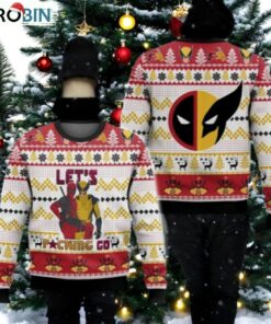 Christmas Deadpool Wolverine Ugly Sweater, Deadpool And Wolverine Friends Christmas Sweater Christmas Deadpool Wolverine Ugly Sweater, Deadpool And Wolverine Friends Christmas Sweater