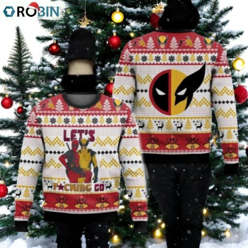 Christmas Deadpool Wolverine Ugly Sweater, Deadpool And Wolverine Friends Christmas Sweater