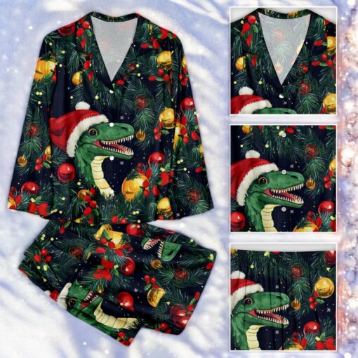 Christmas Dinosaur Family Pajamas Set