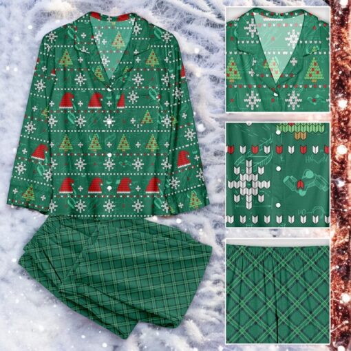 Christmas Hat and Tree Family Pajamas Set
