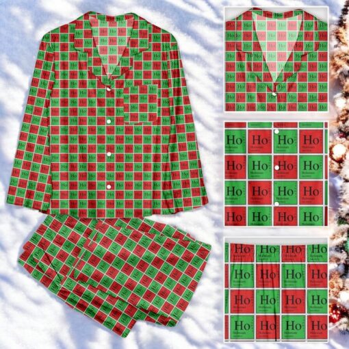 Christmas HO Lattice Family Pajamas Set