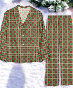 Christmas HO Lattice Family Pajamas Set