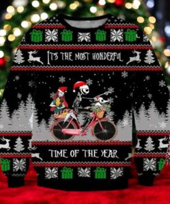 Christmas Jack Skellington And Sally Ugly Sweater, Nightmare Before Christmas Shirt, Disney Christmas Sweatshirt For Fan