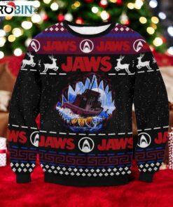 Christmas Jaws Ugly Sweater, Vintage Shark Movie Shirt, Horror Shark Holiday Sweater