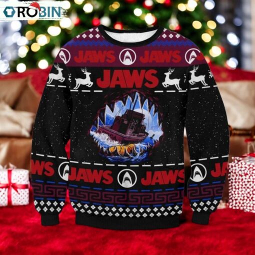 Christmas Jaws Ugly Sweater, Vintage Shark Movie Shirt, Horror Shark Holiday Sweater