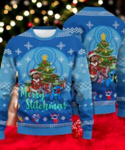 Christmas Lilo And Stitch Ugly Sweater, Merry Stitchmas Shirt, Ohana Family Xmas Sweater, Disneyland Christmas Sweatshirt