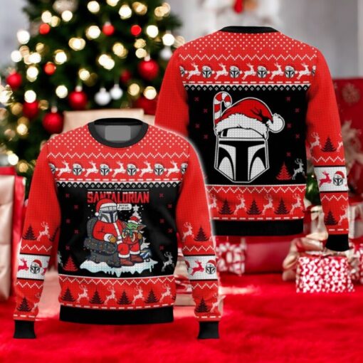 Christmas Mandalorian And Baby Yoda Ugly Sweater, This Is The Way Shirt, Cute Grogu Christmas Sweatshirt, Disney Star Wars Fan Gift
