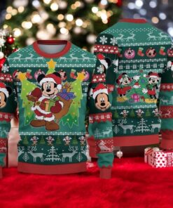 Christmas Mickey Santa Ugly Sweater, Mickey And Minnie Funny Sweater, Magic Kingdom Shirt, Mickey Mouse Holiday Sweater
