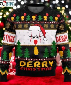 Christmas Pennywise IT Movie Ugly Sweater, Horror Clown Xmas Sweater