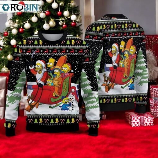 Christmas Simpsons Ugly Sweater, Simpson Ugly Sweater