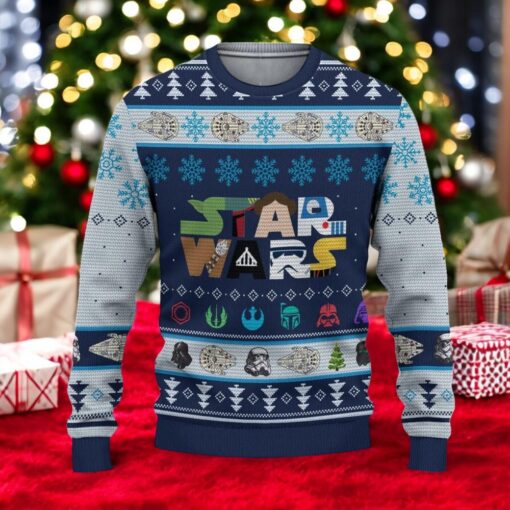 Christmas Star Wars Ugly Sweater, Baby Yoda Ugly Christmas Sweater, Mandalorian Xmas Sweater, Disney Christmas Shirt Gift