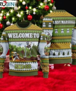 Christmas Star Wars Ugly Sweater, Custom Name Endor National Park Ugly Christmas Sweater
