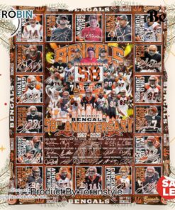 Cincinnati Bengals 58th Anniversary 1967 2025 Fleece Blanket Cincinnati Bengals 58th Anniversary 1967 2025 Fleece Blanket