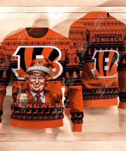 Cincinnati Bengals Christmas Donald Trump Knitted Sweater