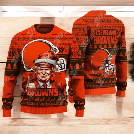 Cleveland Browns Christmas Donald Trump Knitted Sweater