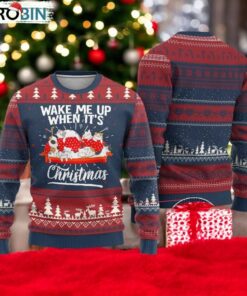 Cute Cat Wake Me Up When It’s Christmas Chillin’ Ugly Christmas Sweater