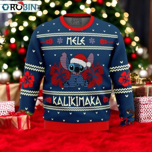 Cute Stitch Mele Kalikimaka Movie Holiday Christmas Gift For Family And Friends Ugly Sweater
