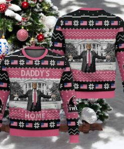 Daddys Home Ugly Sweater, Patriotic Xmas Trump Sweater, Funny Christmas Gift