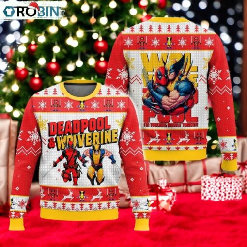 Deadpool and Wolverine Ugly Christmas Sweater