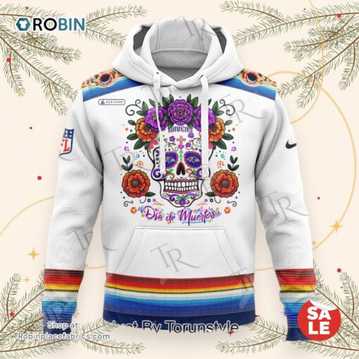 Dia De Los Muertos Baltimore Ravens 2024 Pullover AOP Hoodie, Sweatshirt, Shirt