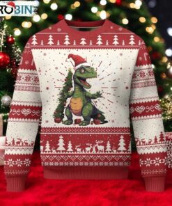 Dinosaur Christmas Ugly Christmas Sweater Fa Ra Ra Ra Rawr Xmas Tree Santa Rex Lover
