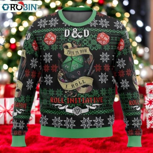DnD Roll Initiative Christmas Ugly Sweater