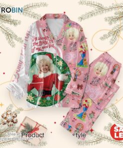 Dolly Parton You’ll Always Be At The Tippy Top Of My Nice List Merry Christmas Button Down Pajamas Set