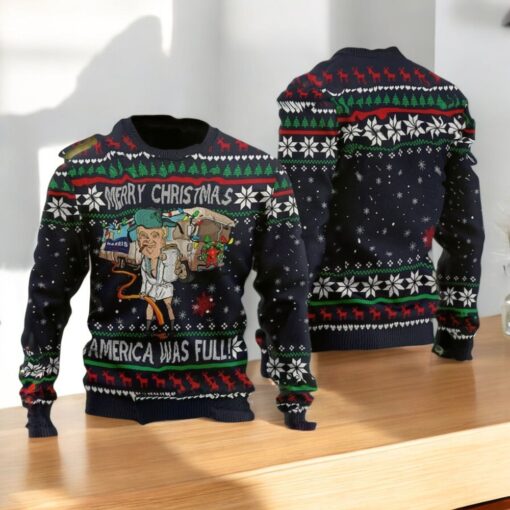 Donald Trump Ugly Xmas Sweater, Merry Christmas America Was Full Sweatshirt