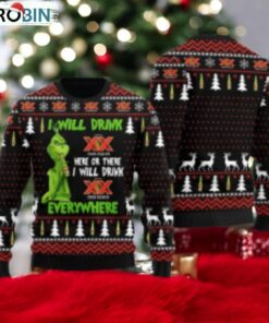 Dos Equis Grinch Will Drink Everywhere Ugly Sweater
